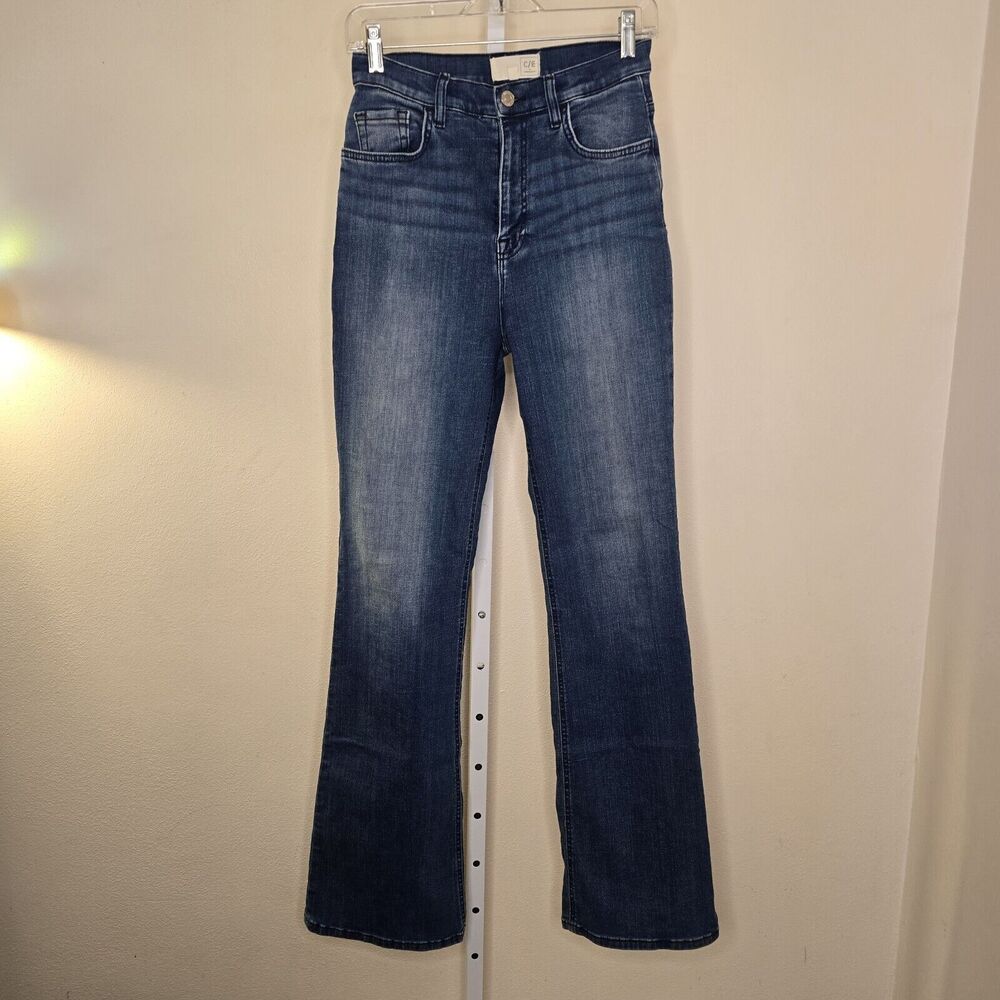 C/E Current Elliott Medium Wash High Rise Flared Denim Jeans Blue Size 27